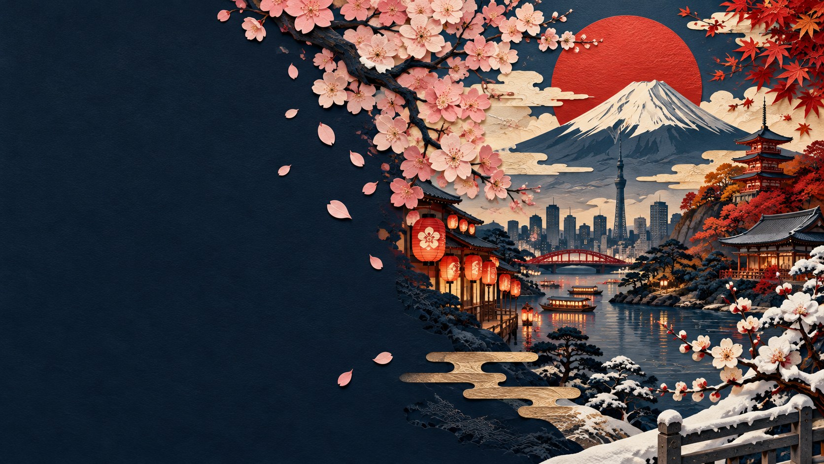 Illustrated Japan seasonal calendar